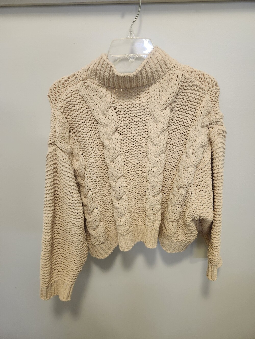 Simply Southern Women’s Cream Cable Knit Turtleneck Sweater - Picture 5 of 6